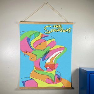 The Simpsons Cartoon Canvas Gold Hanger 24”x17.5”